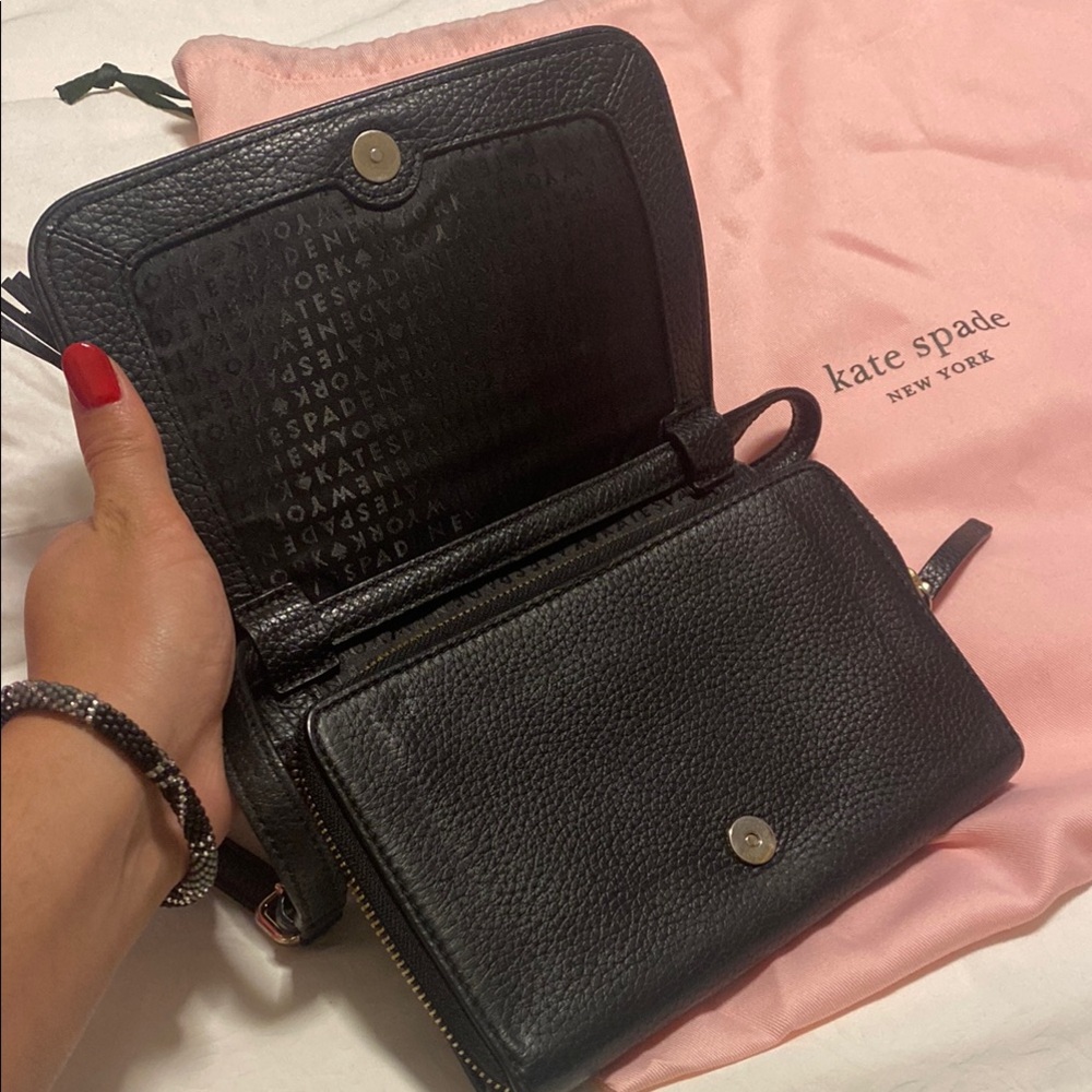 Kate Spade Black cross body with Textured Leather